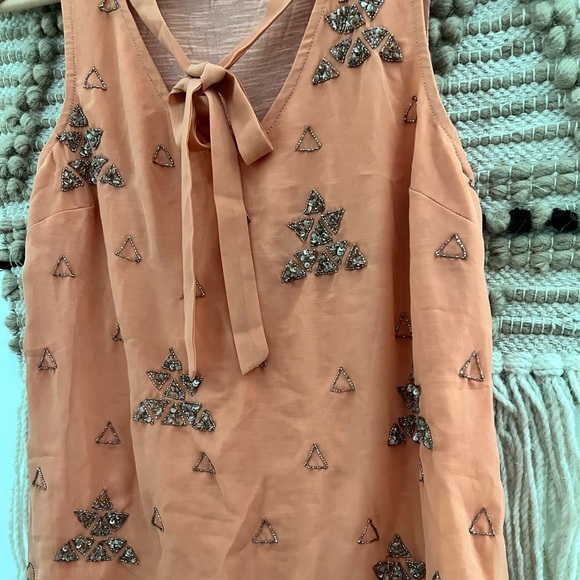 AKEMI + KIN Anthropologie Beaded V Neck Top Blouse - Picture 4 of 9